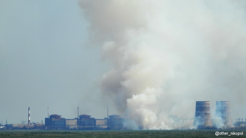 Поблизу Запорізької АЕС спалахнула пожежа: що відомо