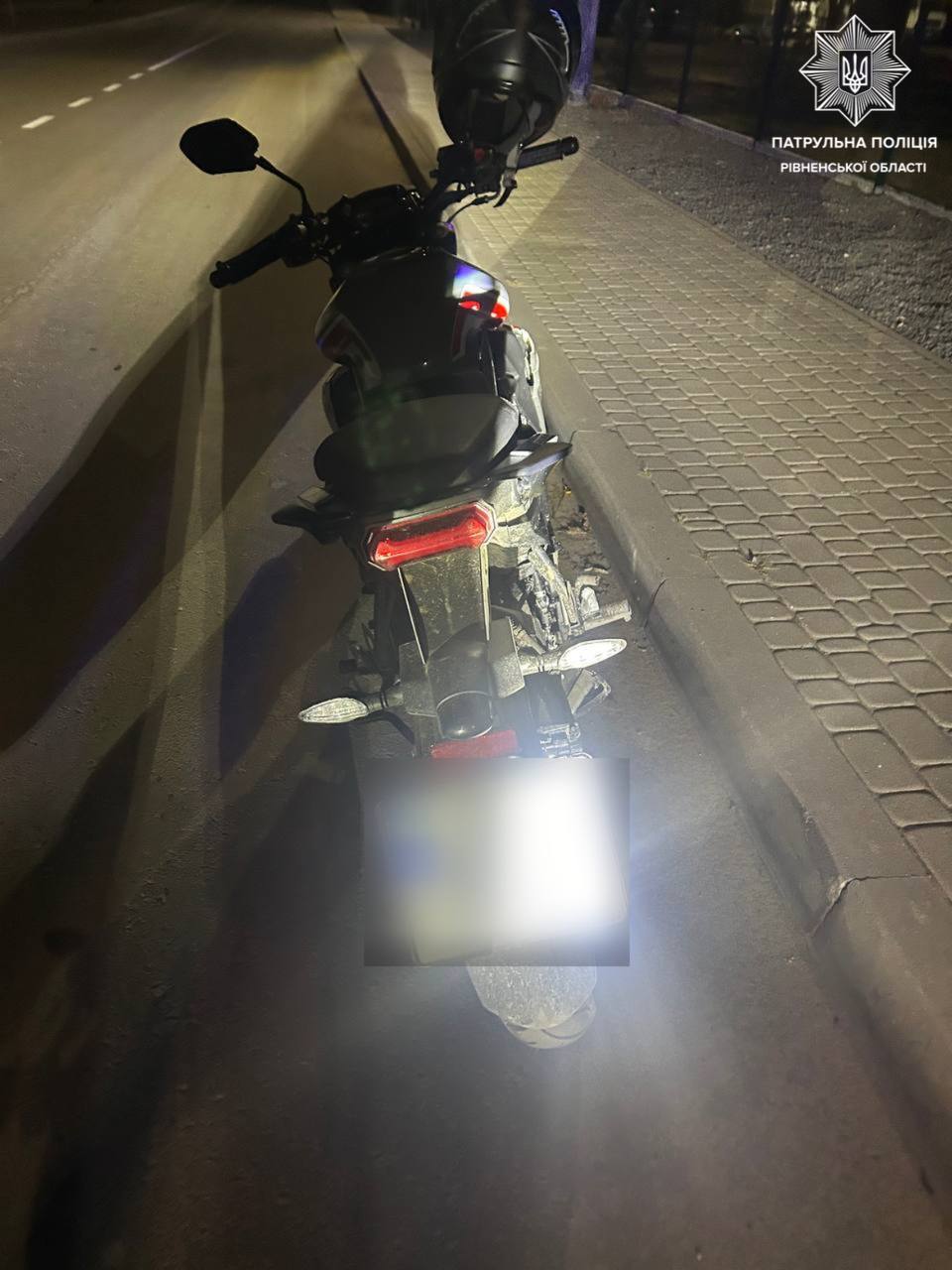 Поліція Рівненщини затримала неповнолітнього п'яного мотоцикліста без прав