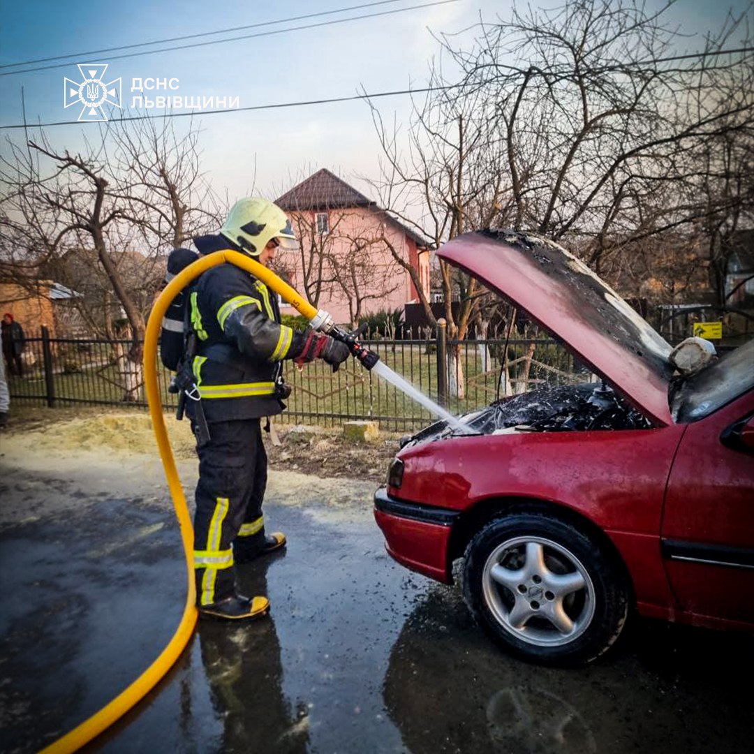 На Львівщині під час руху загорівся автомобіль (фото)